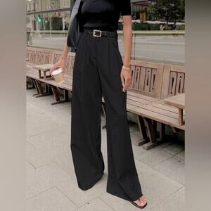 Elegant Black Wide-Leg Pants